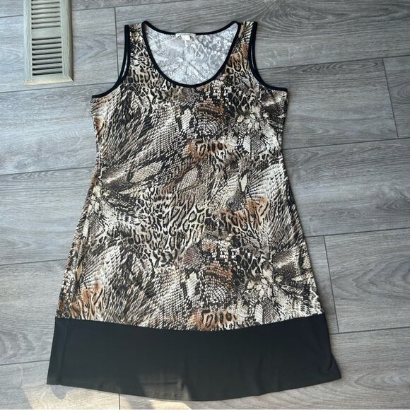Prelude Tiger Print  Sequins Accent Jersey Sleeveless Dress - Picture 4 of 15
